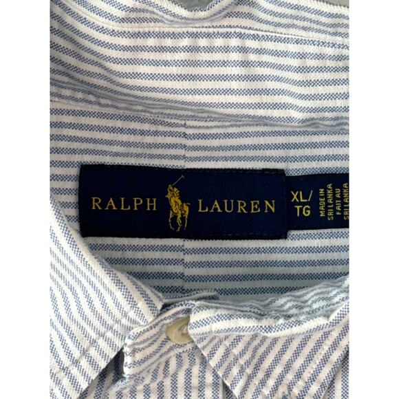 Ralph Lauren 100% Cotton Stripe Button Down Shirt Men XL Oxford Pony Logo - Picture 2 of 6